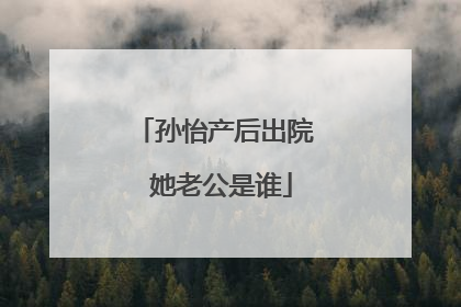 孙怡产后出院 她老公是谁