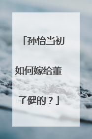 孙怡当初如何嫁给董子健的?