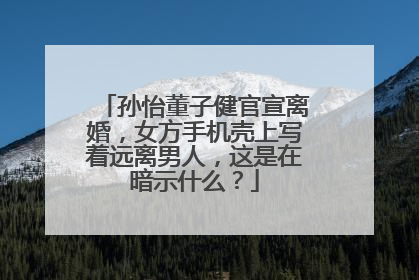 孙怡董子健官宣离婚,女方手机壳上写着远离男人,这是在暗示什么?