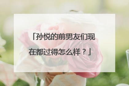 孙悦的前男友们现在都过得怎么样?