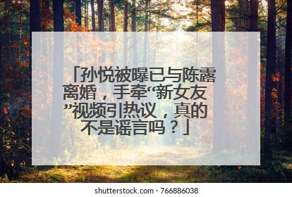 孙悦被曝已与陈露离婚,手牵“新女友”视频引热议,真的不是谣言吗?