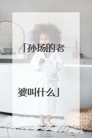 孙扬的老婆叫什么