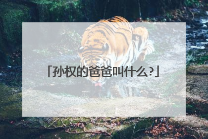 孙权的爸爸叫什么?