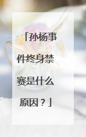 孙杨事件终身禁赛是什么原因？
