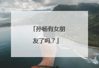 孙杨有女朋友了吗?