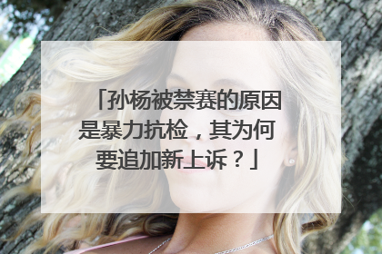 孙杨被禁赛的原因是暴力抗检，其为何要追加新上诉？