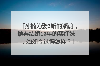 孙楠为娶3婚的潘蔚,抛弃结婚10年的买红妹,她如今过得怎样?