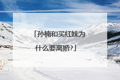 孙楠和买红妹为什么要离婚?