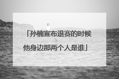 孙楠宣布退赛的时候他身边那两个人是谁