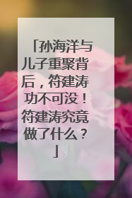 孙海洋与儿子重聚背后,符建涛功不可没!符建涛究竟做了什么?