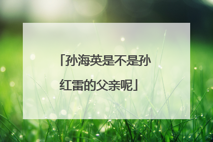 孙海英是不是孙红雷的父亲呢