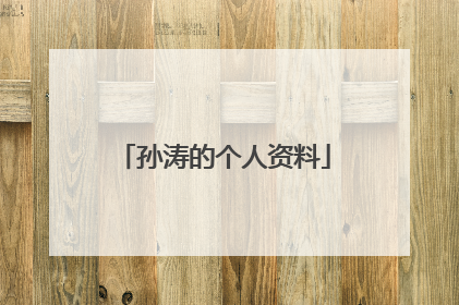 孙涛的个人资料