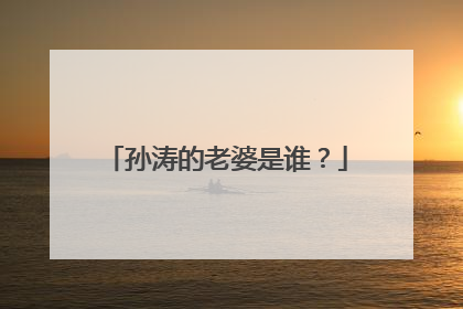 孙涛的老婆是谁？