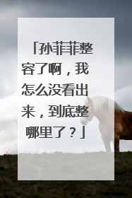 孙菲菲整容了啊，我怎么没看出来，到底整哪里了？