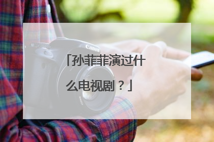 孙菲菲演过什么电视剧?