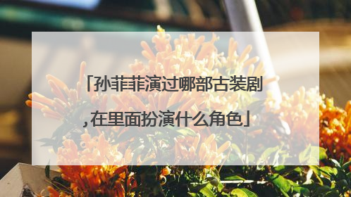 孙菲菲演过哪部古装剧,在里面扮演什么角色