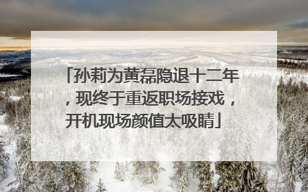 孙莉为黄磊隐退十二年,现终于重返职场接戏,开机现场颜值太吸睛
