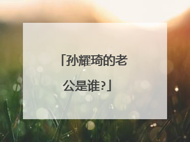 孙耀琦的老公是谁?