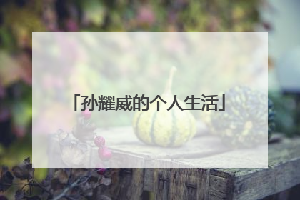 孙耀威的个人生活