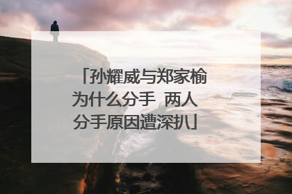 孙耀威与郑家榆为什么分手 两人分手原因遭深扒