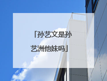 孙艺文是孙艺洲他妹吗