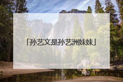 孙艺文是孙艺洲妹妹