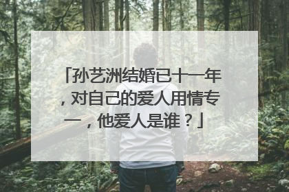 孙艺洲结婚已十一年，对自己的爱人用情专一，他爱人是谁？