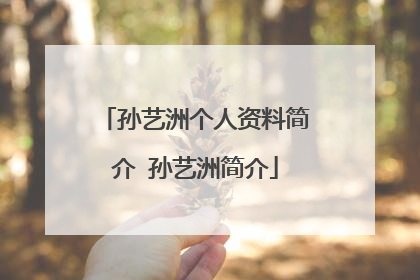 孙艺洲个人资料简介 孙艺洲简介