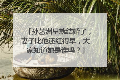 孙艺洲早就结婚了,妻子比他还红得早,大家知道她是谁吗?
