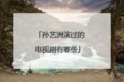 孙艺洲演过的电视剧有哪些