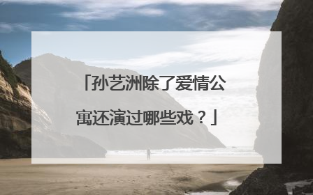孙艺洲除了爱情公寓还演过哪些戏？