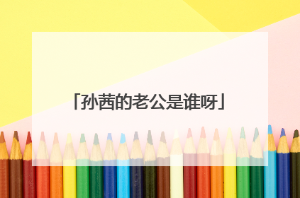 孙茜的老公是谁呀