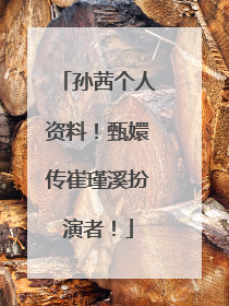 孙茜个人资料!甄嬛传崔瑾溪扮演者!