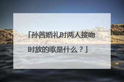 孙茜婚礼时两人接吻时放的歌是什么？