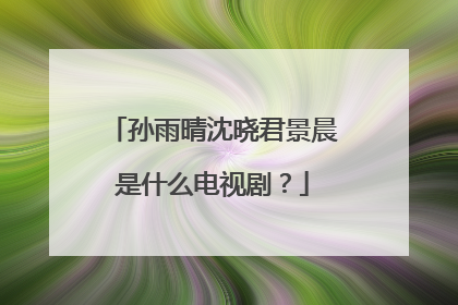 孙雨晴沈晓君景晨是什么电视剧？