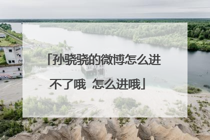 孙骁骁的微博怎么进不了哦 怎么进哦