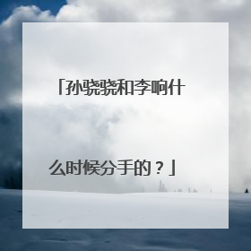 孙骁骁和李响什么时候分手的？