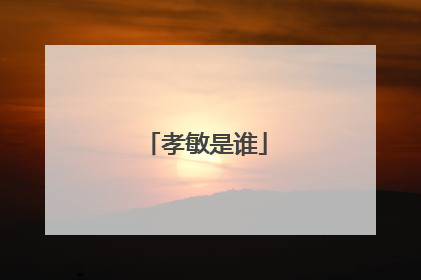 孝敏是谁