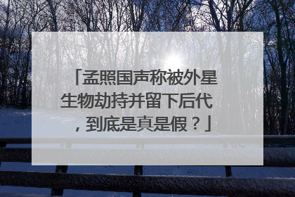 孟照国声称被外星生物劫持并留下后代，到底是真是假？