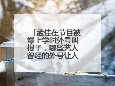 孟佳在节目被爆上学时外号叫棍子，哪些艺人曾经的外号让人哭笑不得？