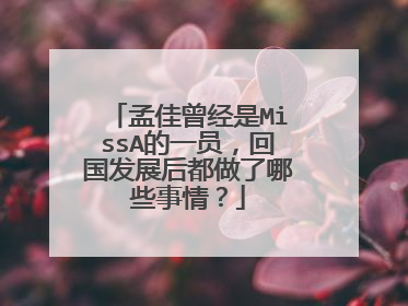 孟佳曾经是MissA的一员,回国发展后都做了哪些事情?