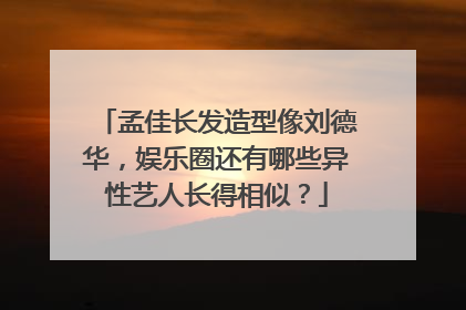 孟佳长发造型像刘德华，娱乐圈还有哪些异性艺人长得相似？