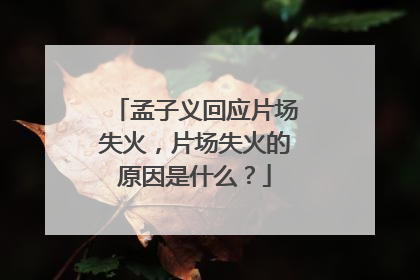 孟子义回应片场失火，片场失火的原因是什么？