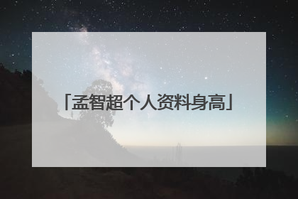 孟智超个人资料身高