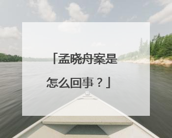 孟晓舟案是怎么回事？