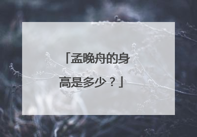 孟晚舟的身高是多少？