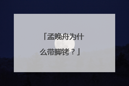 孟晚舟为什么带脚铐？