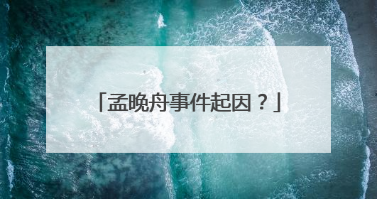 孟晚舟事件起因？