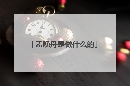孟晚舟是做什么的
