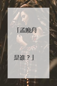 孟晚舟是谁?